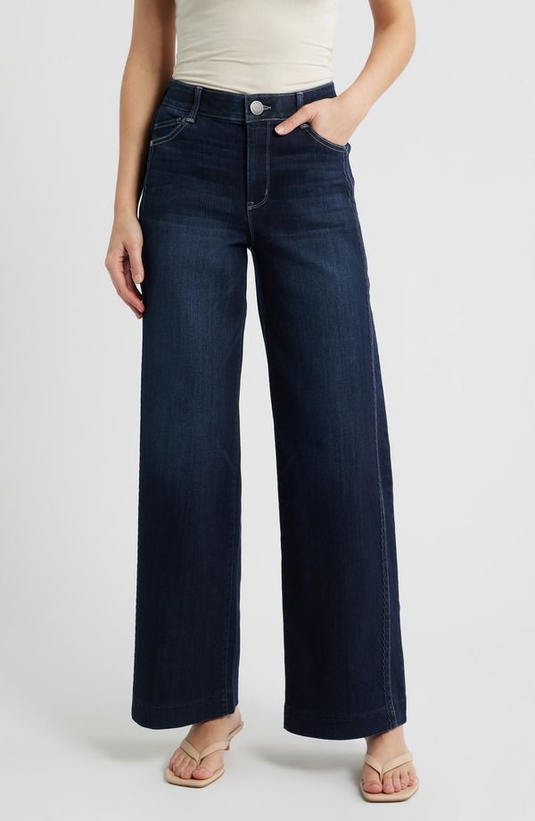 ウィットウィズダム レディース ボトムス デニムパンツ ワイドレッグ ジーンズ Wit Wisdom Gracie Skyrise Double Side Seam Wide Leg Jeans Indigo Artisanal インディゴ