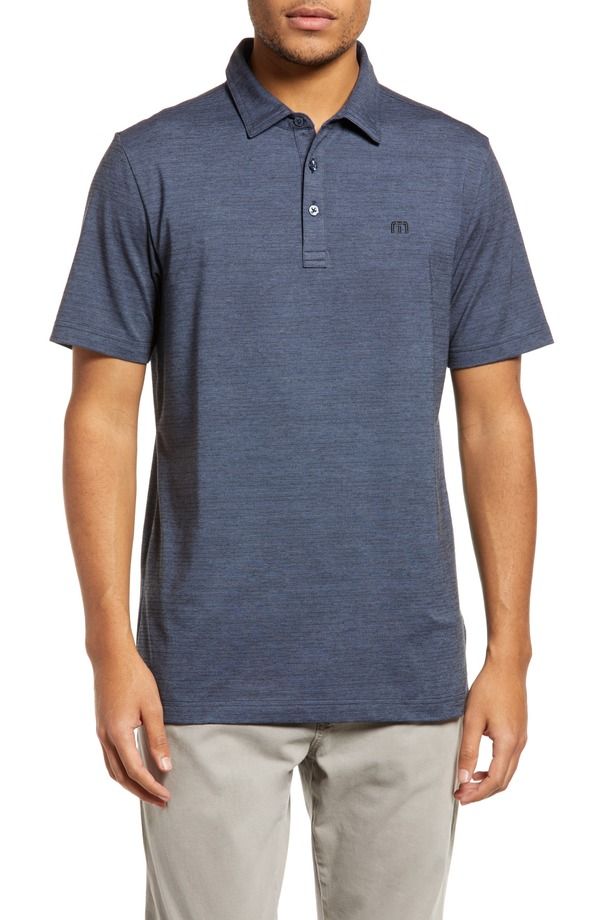 トラビスマヒュー メンズ トップス ポロシャツ TravisMathew Theater Solid Short Sleeve Performance Polo Vintage Indigo Black ブラック
