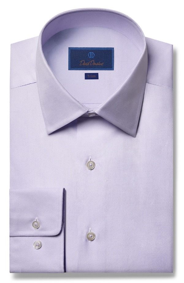 デイビッドドナヒュー メンズ トップス シャツ オックスフォード Davidonahue Trim Fit Royal Oxfordresshirt Lilac ライラック 21,735円