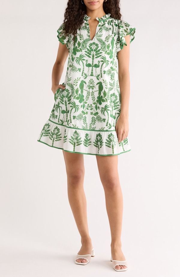シュガーリップス レディース トップス ワンピース フラワー柄 ミニ フラワー SUGARLIPS Davina Floral Egga Shift Minidress WhiteGreen ホワイト