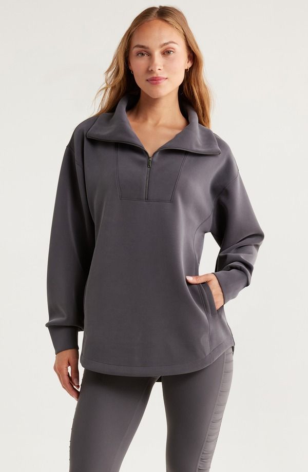 ゼラ レディース アウター パーカー・スウェット ハーフジップ Zella Ultrasoft Half Zip Tunic Grey Forged グレー
