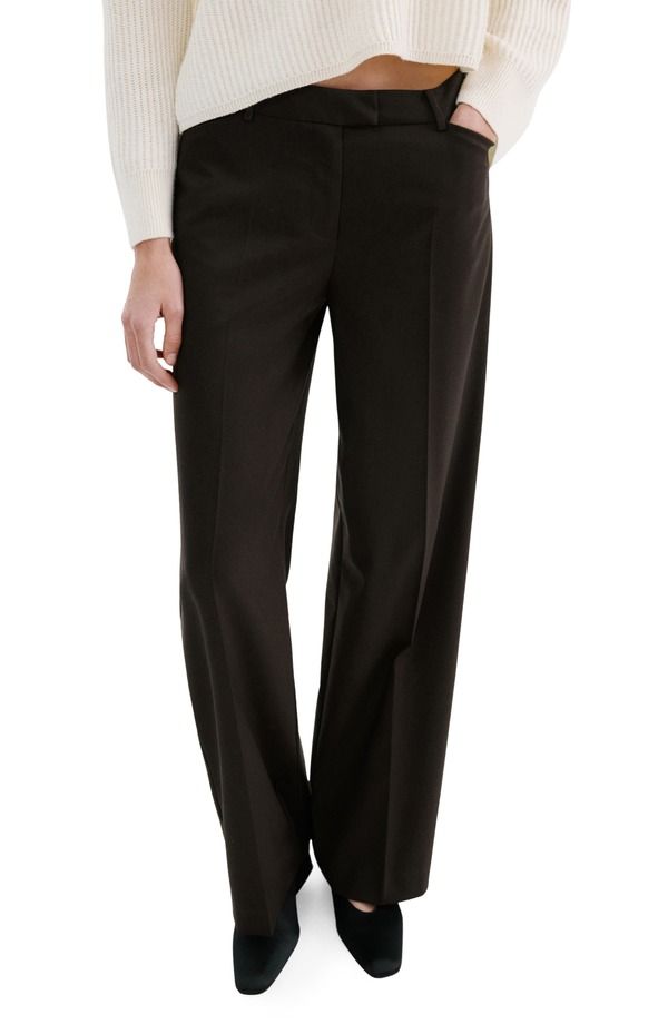 マンゴ レディース ボトムス レギンス ワイドレッグ パンツ MANGO Wide Leg Pants Brown ブラウン