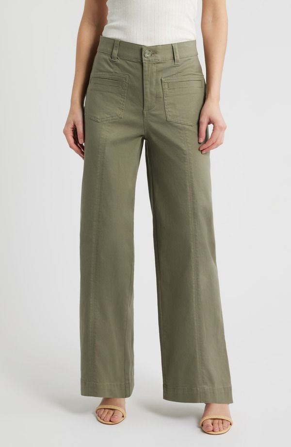 ウィットウィズダム レディース ボトムス レギンス ワイドレッグ パンツ Wit Wisdom Skyrise Patch Pocket Wide Leg Pants Laurel Oak