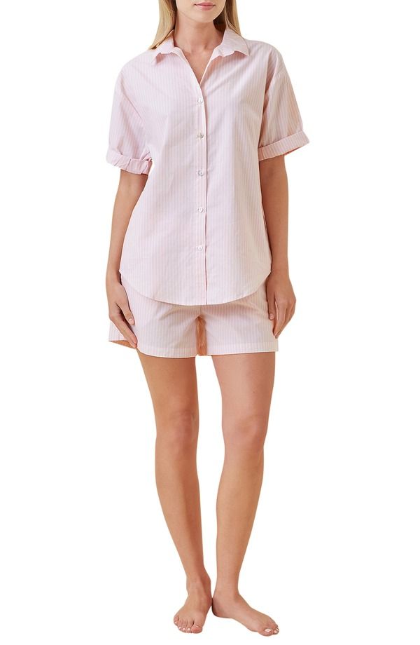 パピネール レディース アンダーウェア ナイトウェア コットン Papinelle French Cotton Poplin Boxer Pajamas Pink ピンク