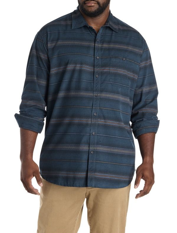 オニール メンズ トップス シャツ トール ONeill Big Tall Caruso Striped Cord Shirt Midnight Navy ネイビー