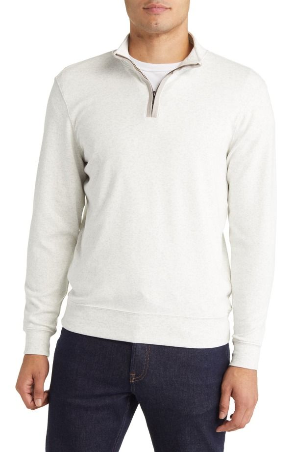 ノーマルブランド メンズ アウター パーカー・スウェット ハーフジップ The Normal Brand Puremeso Weekend Quarter Zip Top Stone ストーン