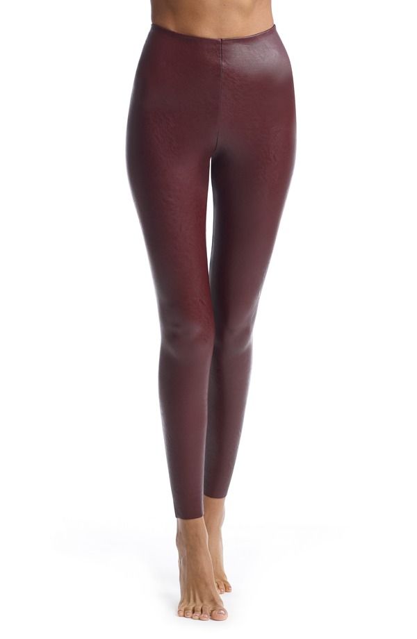 コマンドー レディース ボトムス レギンス レザー フェイクレザー Commando Control Top Faux Leather Leggings Oxblood オックスブラッド