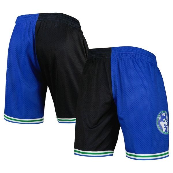 ミッチェルネス メンズ ボトムス ハーフパンツ・ショーツ ショートパンツ Mens Mitchell Ness BlackBlue Minnesota Timberwolves Hardwood Classics 1993 Split Swingman Sho