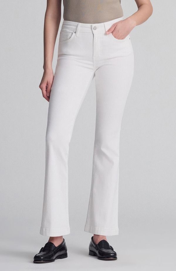 マーヴィ ジーンズ レディース ボトムス デニムパンツ Mavi Jeansydney Mid Rise Flare Jeans White Feather Blue ホワイト