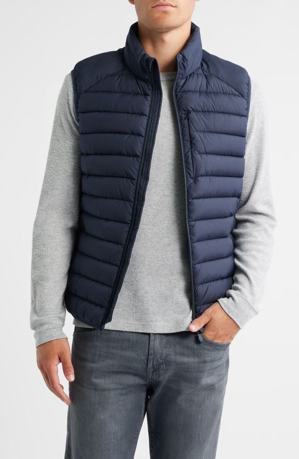 セイブ ザ ダック メンズ アウター ジャケット・ブルゾン ベスト Save The Duck Rhus Wateresistant Puffer Vest Blue Black ブラック
