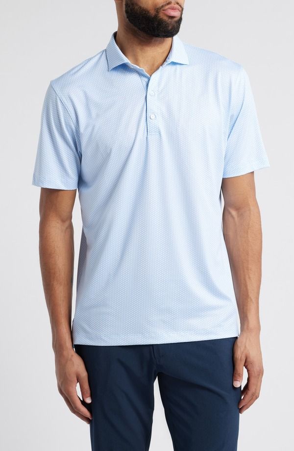 ジョニー オー メンズ トップス シャツ プリント johnnieO Hex Geo Print PREPFORMANCE Golf Polo Seychelles