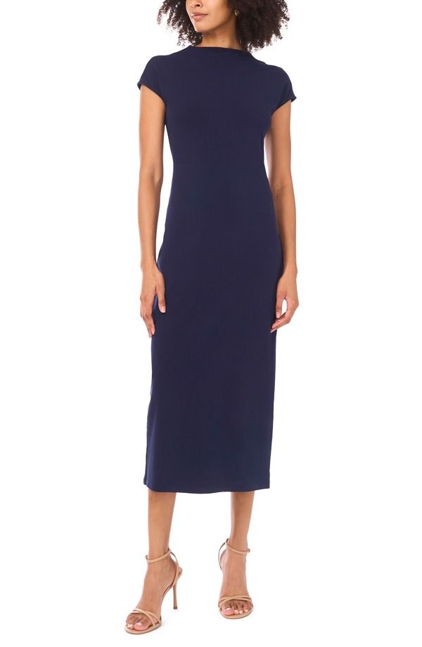 ヴィンスカムート レディース トップス ワンピース モックネック ミディ Vince Camuto Mock Neck Midi Dress Classic Navy ネイビー