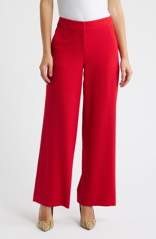 タハリエーエスエル レディース ボトムス レギンス ワイドレッグ パンツ Tahari ASL Wide Leg Pants Lipstick
