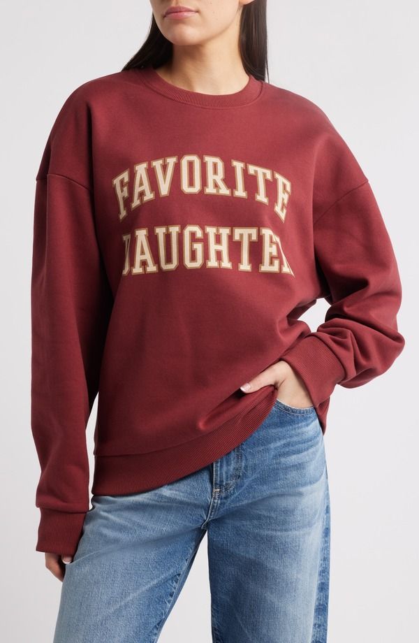 フェイバリット ドーター レディース アウター パーカー・スウェット シャツ コットン Favorite Daughter Collegiate Cotton Blend Sweatshirt Sangria Nights 22,110円