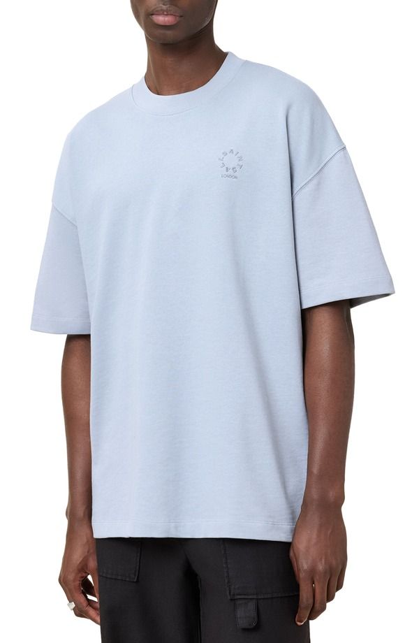 オールセインツ メンズ トップス Tシャツ AllSaints Haven TShirt Villa Blue ブルー