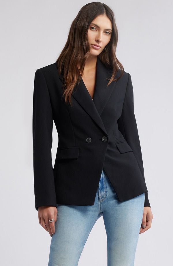 オープンエディット レディース アウター ジャケット・ブルゾン ブレザー Open Edithe Icon Hourglass Blazer Black ブラック