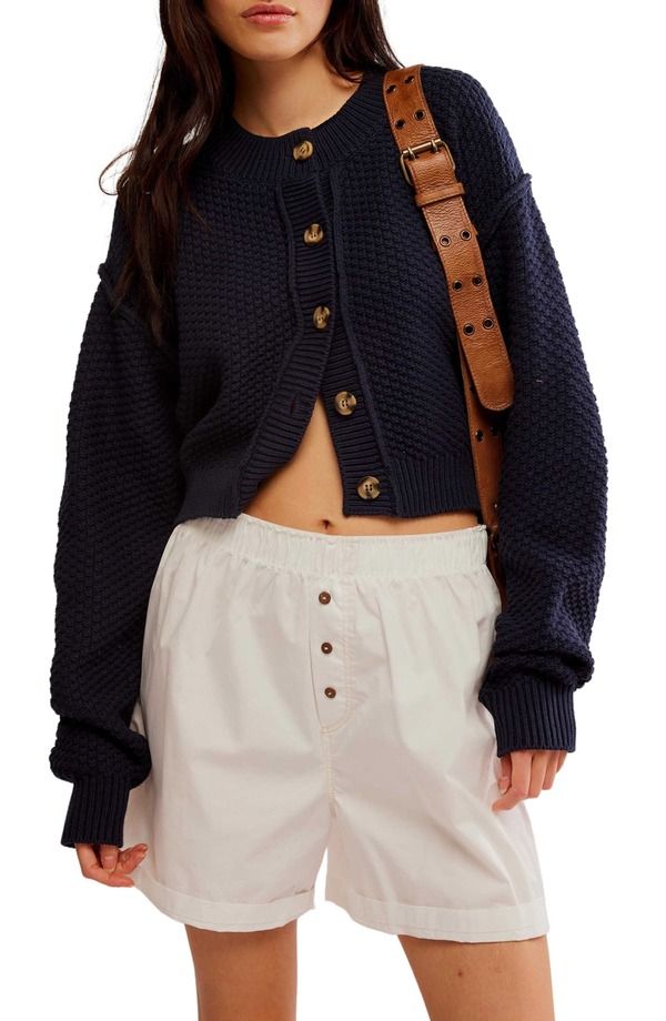 フリーピープル レディース アウター パーカー・スウェット カーディガン Free People Lila Crop Cardigan Sky Captain