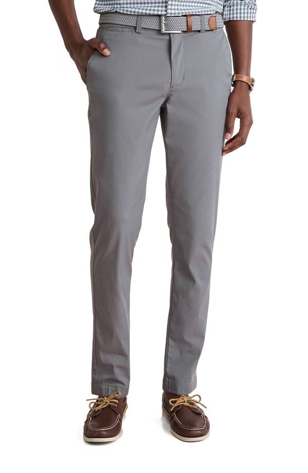 ヴァインヤードヴァインズ メンズ ボトムス カジュアルパンツ vineyard vines Chilmark Flat Front Stretchinos Gray Harbor グレー