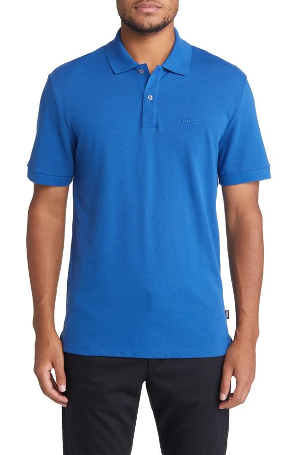 ボス メンズ トップス ポロシャツ コットン BOSS Pallas Cotton Polo Medium Blue ブルー