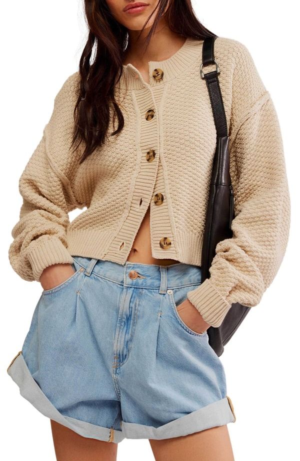 フリーピープル レディース アウター パーカー・スウェット カーディガン Free People Lila Crop Cardigan Birch