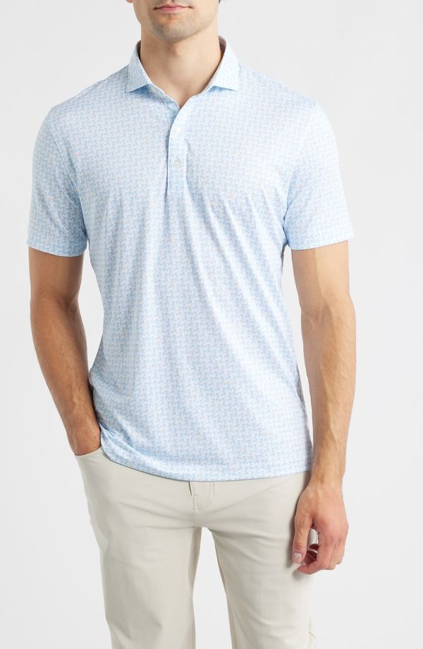ジョニー オー メンズ トップス シャツ プリント ジャージー johnnieO Minty Cocktail Print Performance Jersey Polo Maliblu