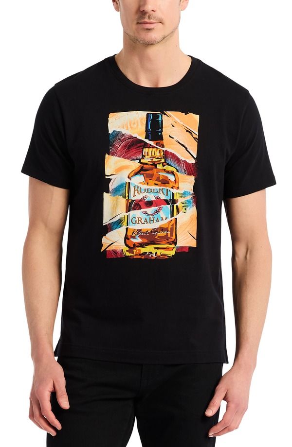 ロバートグラハム メンズ トップス Tシャツ コットン グラフィック Robert Graham Whiskey Wisdom Short Sleeve Cotton Graphic TShirt Black ブラック