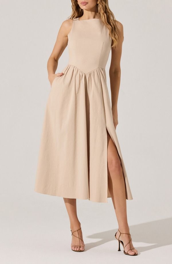 アストール レディース トップス ワンピース A ライン ASTR the Label Bow Back ALine Dressand サンド