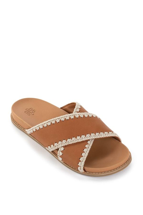 ザサック レディース シューズ サンダル レザー The Sak Penelope Leather Slip On Sandal Tobacco