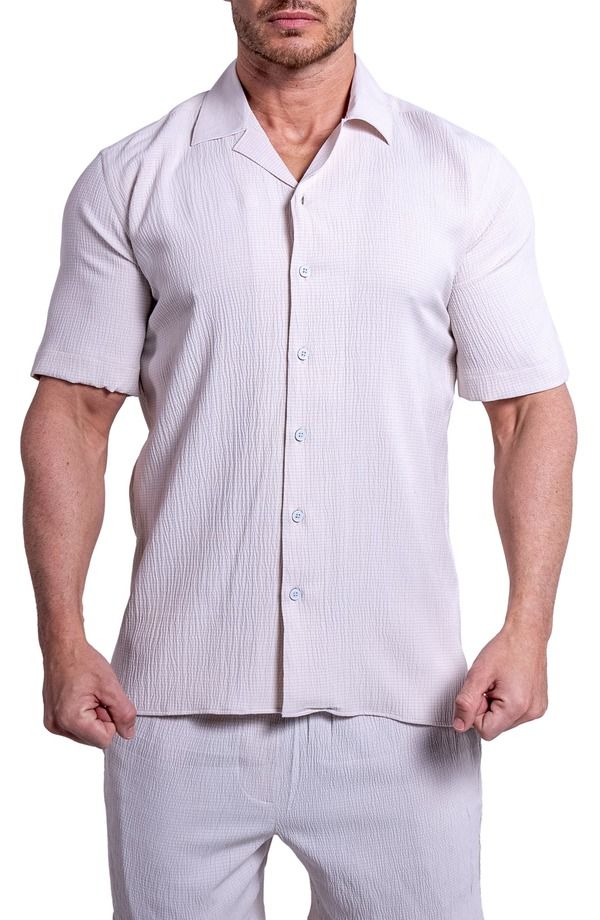 マセオ メンズ トップス シャツ Maceoo Everyday Cream White Short Sleeve ButtonUp Shirt White ホワイト