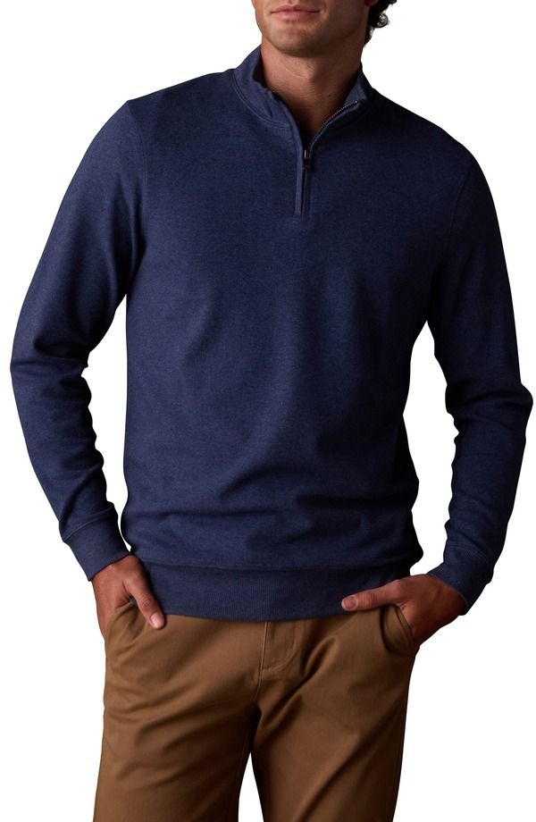 ノーマルブランド メンズ アウター パーカー・スウェット ハーフジップ The Normal Brand Puremeso Weekend Quarter Zip Top Indigo Blue インディゴ 23,100円