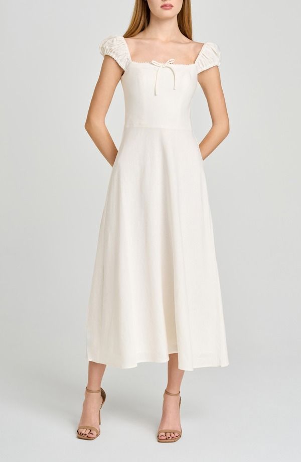 ワイフ レディース トップス ワンピース キャップ リネン マキシ WAYF Carina Cap Sleeve Linen Blend Maxi Dress Ivory アイボリー 22,484円
