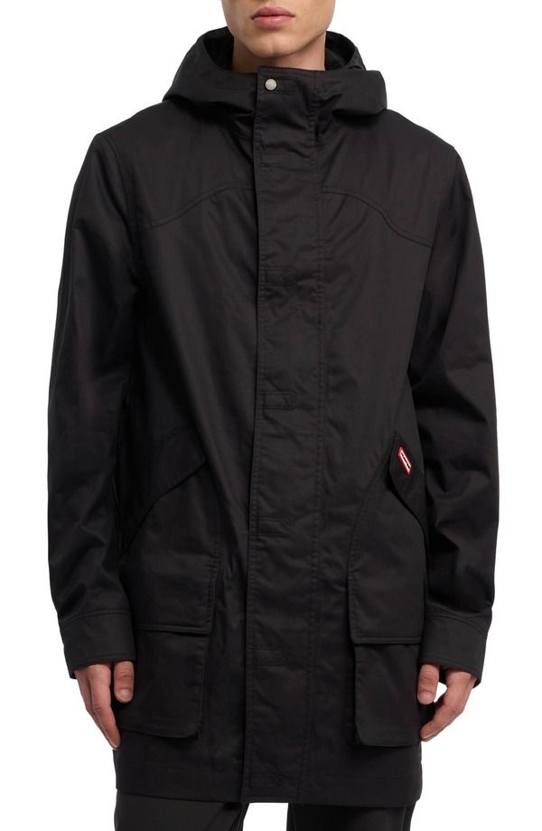 ハンター メンズ アウター ジャケット・ブルゾン ダウン Hunter Downing Hooded Rain Jacket Black ブラック