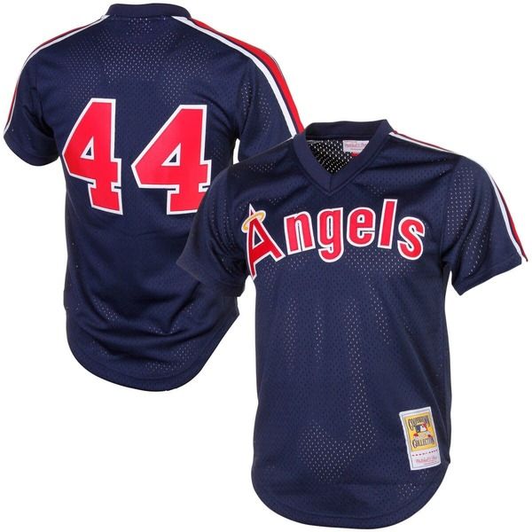 ミッチェルネス メンズ トップス シャツ メッシュ ジャージー Mens Mitchell Ness Reggie Jacksonavy Californiangels Cooperstown Mesh Batting Practice Jersey Navy