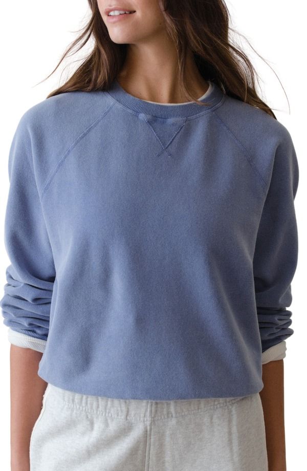 マリーン レイヤー レディース アウター パーカー・スウェット シャツ フリース Marine Layer Cloud 9 Fleece Reversible Sweatshirt Fadedenim デニム