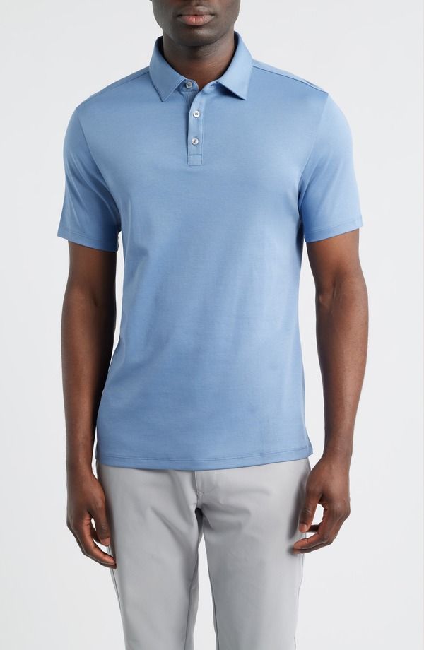 ロバートバラケット メンズ トップス ポロシャツ コットン Robert Barakett Georgia Short Sleeve Pima Cotton Polo Washed Blue ブルー