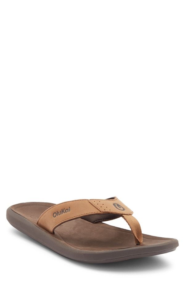 オルカイ メンズ シューズ サンダル OluKai Pili Flip Flop Tan Dark Java タン