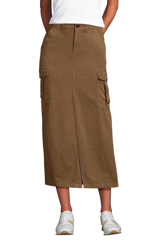 ランズエンド レディース ボトムスカート マキシ Lands End Cool Fade Cargo Maxi Skirt Coriander