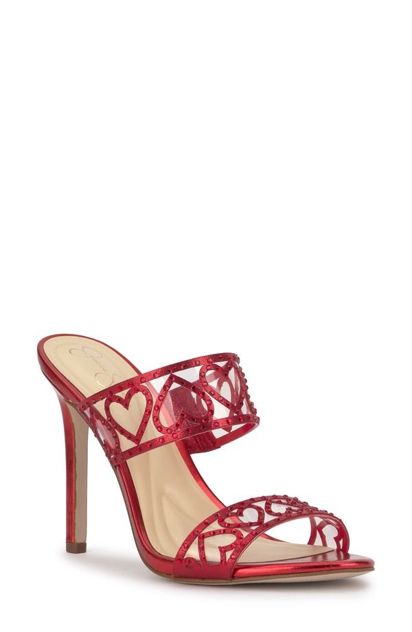 ジェシカシンプソン レディース シューズ サンダル Jessica Simpson Jovara Slide Sandal Red Muse Clear レッド
