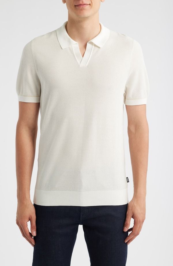 ボス メンズ トップス ポロシャツ BOSS Jianluca Johnny Collar Polo White ホワイト