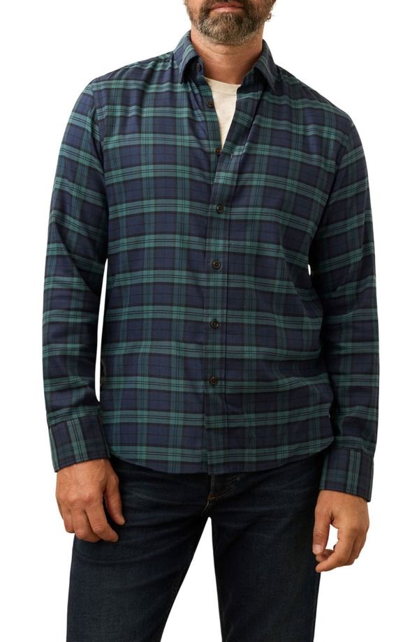 ファレティ メンズ トップス シャツ コットン Faherty The Movement Stretch Cotton Blend Twill ButtonUp Shirt Harbor Blackwatch Plaid チェック