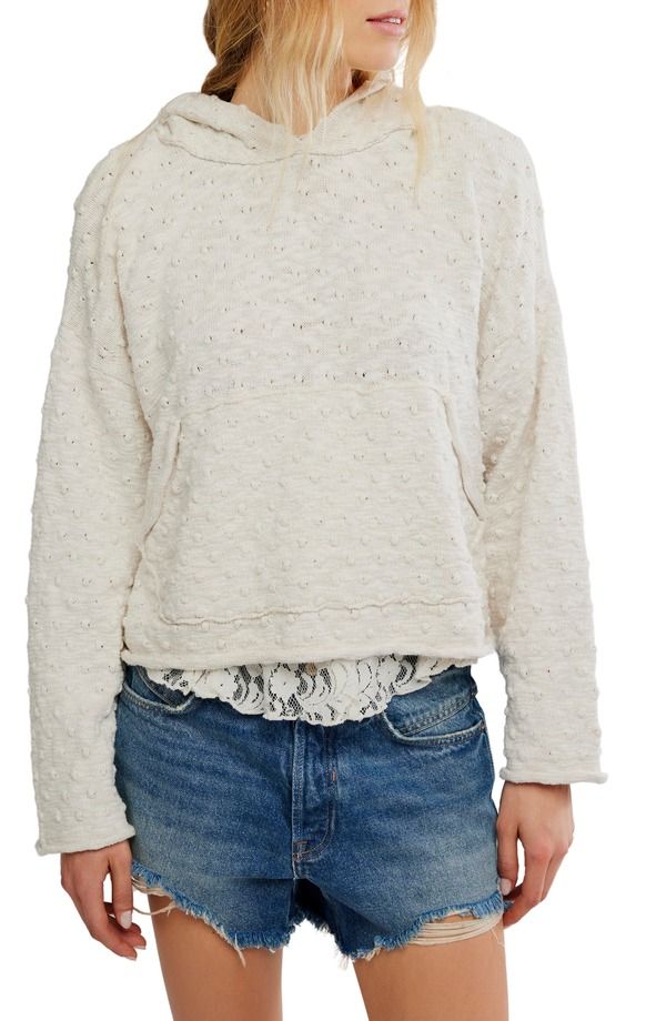 フリーピープル レディース アウター パーカー・スウェット ニット Free People Lake Side Open Knit Hoodie Marshmallow