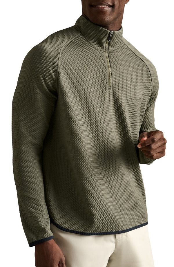 ローヌ メンズ アウター パーカー・スウェット ハーフジップ Rhone Founders Golf Quarter Zip Smokey Olive オリーブ