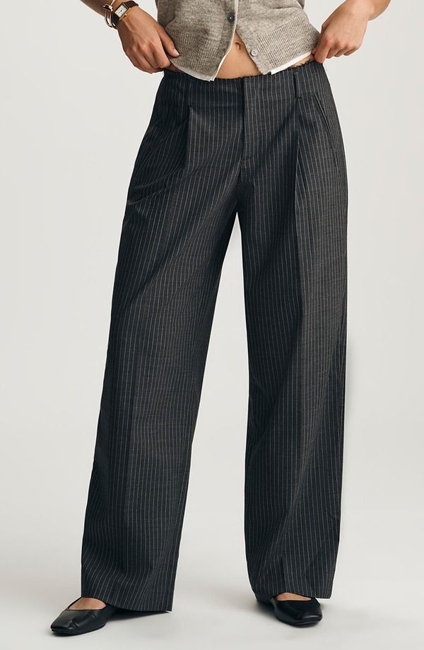 マーヴィ ジーンズ レディース ボトムス レギンス プリーツ パンツ Mavi Jeans Pleated Pinstripe Pants Antrasit Pin Stripe ストライプ