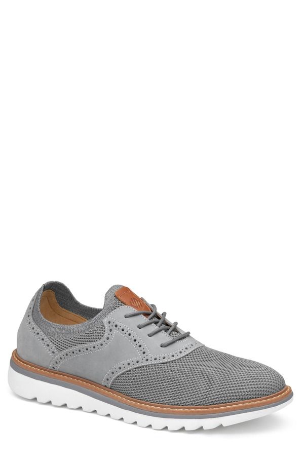 ジョンストンアンドマーフィー メンズ シューズ オックスフォード ダービー Johnston Murphy Braydon Saddle Derby Gray Knit Nubuck グレー