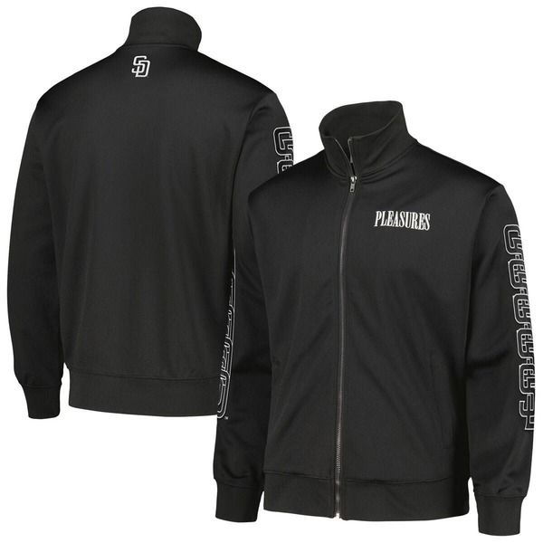 プレジャーズ メンズ アウター ジャケット・ブルゾン Mens PLEASURES Black San Diego Padres Pitcher FullZip Track Jacket Black ブラック