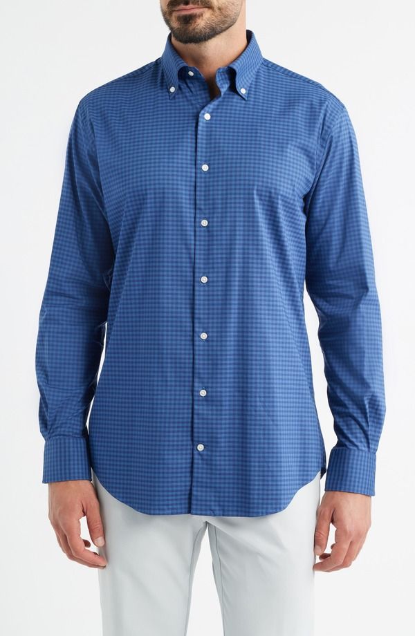 ピーター・ミラー メンズ トップス シャツ ダウン Peter Millar Crown Light Plaid ButtonDown Shirt Blue Haze ブルー