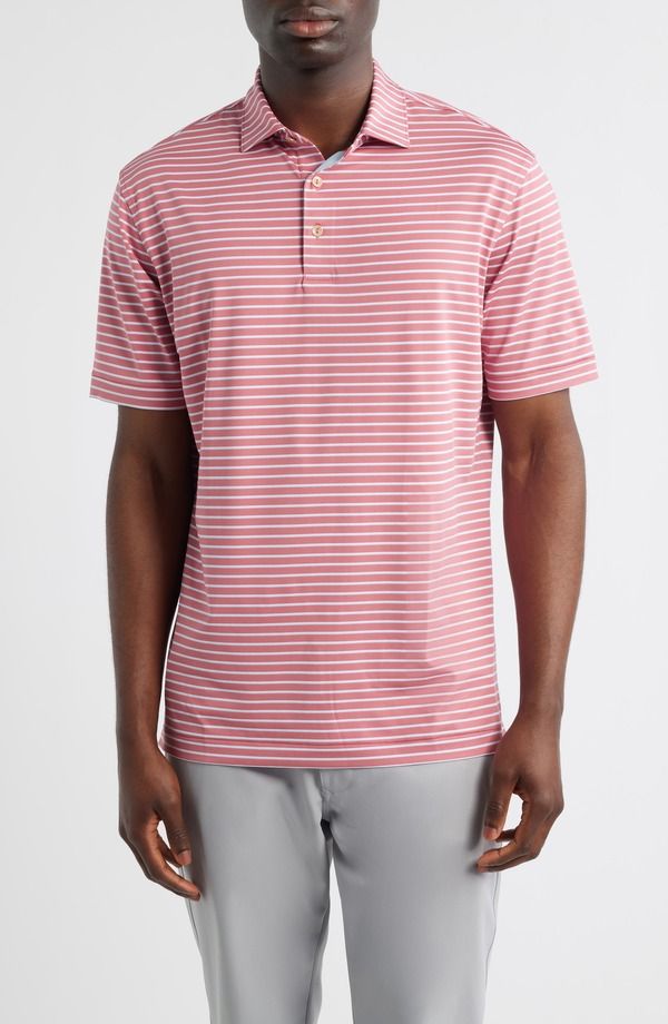 ピーター・ミラー メンズ トップス ポロシャツ ジャージー Peter Millar Dunnestriperformance Jersey Polo Chili Red レッド