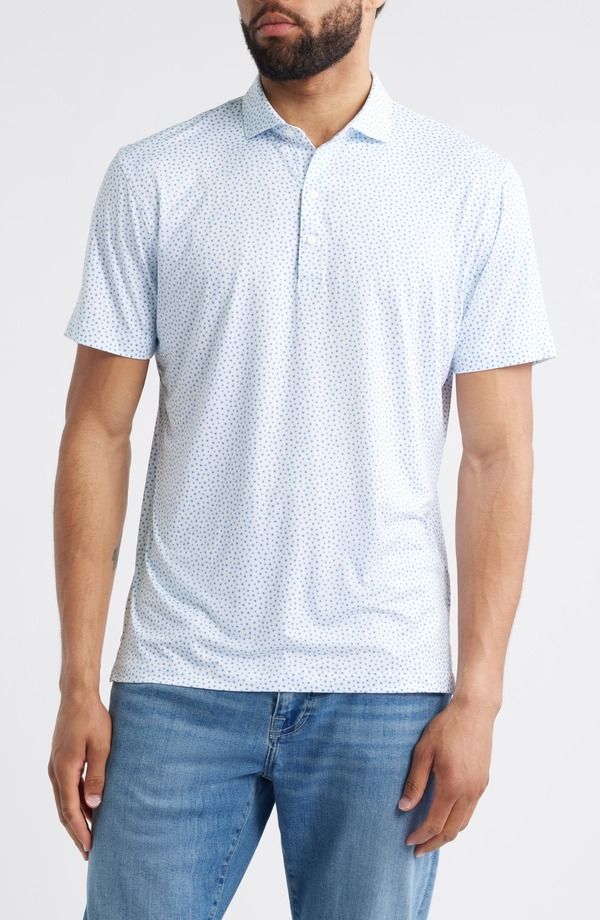 ジョニー オー メンズ トップス シャツ フラワー柄 フラワー johnnieO Plumeria Floral Featherweight Performance Polo Tide