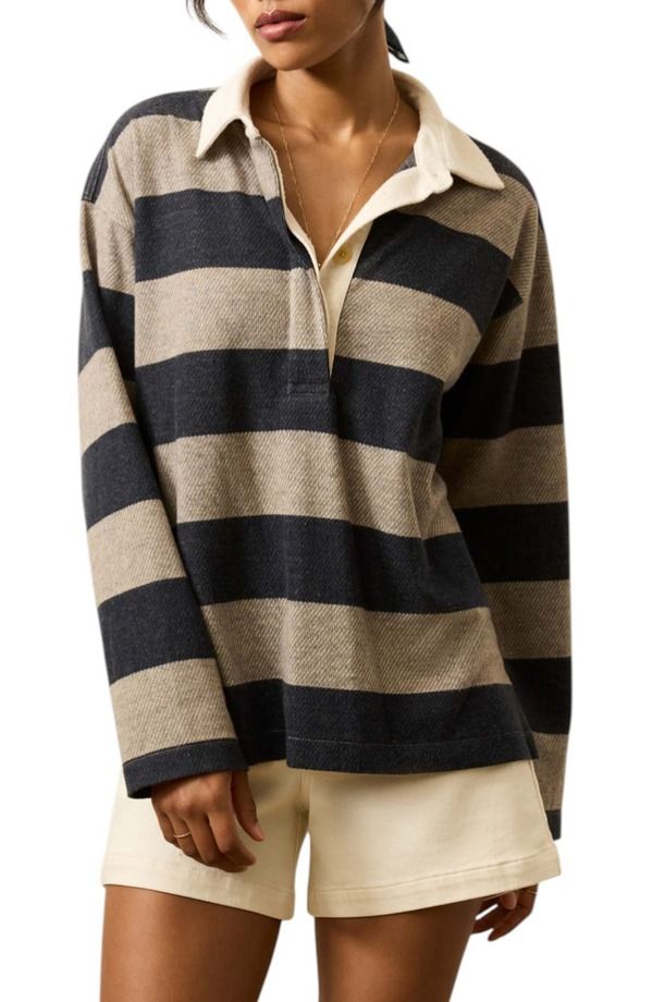ファレティ レディース アウター パーカー・スウェット セーター Faherty Legend Rugby Stripe Sweater Navy Rugby ネイビー