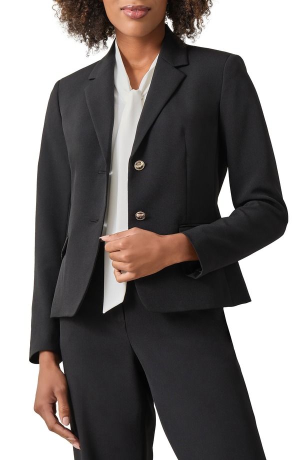 カスパール レディース アウター ジャケット・ブルゾン ブレザー KASPER TwoButton Blazer Black ブラック